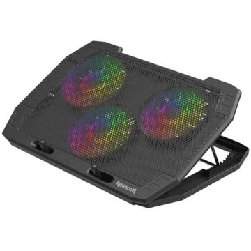 Stand/Cooler notebook Redragon Ingrid GCP511 RGB, 17 inch, 3 ventilatoare de 120mm, buton pentru iluminare RGB si ventilatoare, 2x USB