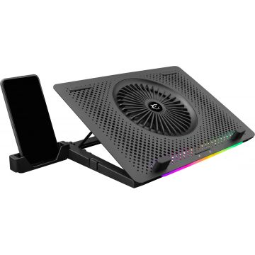 Stand/Cooler notebook White Shark ICE MASTER, max 15.6 inch, ventilatoare 1x 140 mm, 4x 60 mm, RGB LED fan, suport telefon