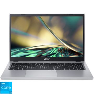 Laptop Acer 15.6'' Aspire 3 A315-510P, FHD, Procesor Intel® Core™ i3-N305 (6M Cache, up to 3.80 GHz), 8GB DDR5, 256GB SSD, GMA UHD, No OS, Pure Silver