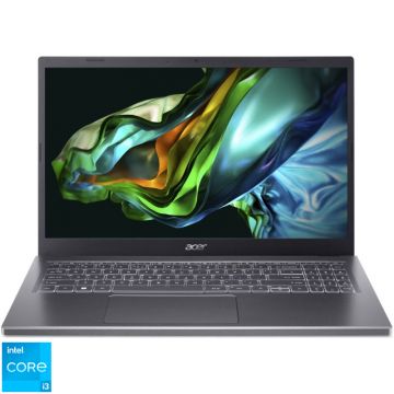 Laptop Acer 15.6'' Aspire 5 A515-58M, FHD IPS, Procesor Intel® Core™ i3-1315U (10M Cache, up to 4.50 GHz, with IPU), 8GB DDR5, 256GB SSD, GMA UHD, No OS, Iron