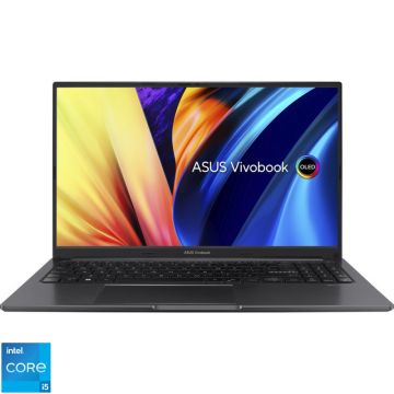 Laptop ASUS 15.6'' Vivobook 15 OLED X1505ZA, FHD, Procesor  Intel® Core™ i5-1235U (12M Cache, up to 4.40 GHz, with IPU), 8GB DDR4, 512GB SSD, Intel Iris Xe, No OS, Indie Black