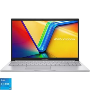 Laptop ASUS 15.6'' Vivobook 15 X1504ZA, FHD, Procesor Intel® Core™ i5-1235U (12M Cache, up to 4.40 GHz, with IPU), 8GB DDR4, 512GB SSD, Intel Iris Xe, No OS, Cool Silver