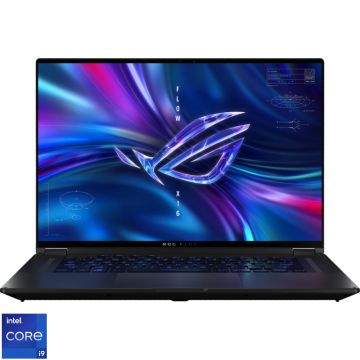 Laptop ASUS Gaming 16'' ROG Flow X16 GV601VI, QHD+ Mini LED 240Hz Touch, Procesor Intel® Core™ i9-13900H (24M Cache, up to 5.40 GHz), 16GB DDR5, 1TB SSD, GeForce RTX 4070 8GB, Win 11 Pro, Off Black