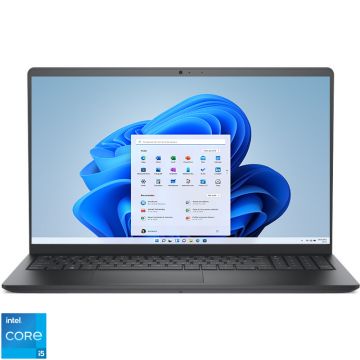 Laptop DELL 15.6'' Vostro 3520 (seria 3000), FHD 120Hz, Procesor Intel® Core™ i5-1235U (12M Cache, up to 4.40 GHz, with IPU), 16GB DDR4, 512GB SSD, Intel Iris Xe, Win 11 Pro, Carbon Black, 3Yr ProSupport