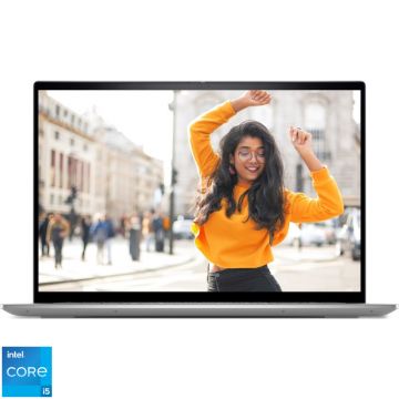 Laptop DELL 16'' Inspiron 5620, FHD+, Procesor Intel® Core™ i5-1235U (12M Cache, up to 4.40 GHz, with IPU), 16GB DDR4, 512GB SSD, Intel Iris Xe, Linux, Platinum Silver, 3Yr