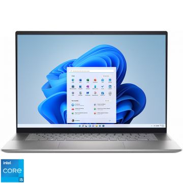Laptop DELL 16'' Inspiron 5620, FHD+, Procesor Intel® Core™ i5-1235U (12M Cache, up to 4.40 GHz, with IPU), 16GB DDR4, 512GB SSD, Intel Iris Xe, Win 11 Pro, Platinum Silver, 3Yr CIS
