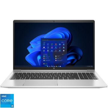 Laptop HP 15.6'' ProBook 450 G9, FHD IPS, Procesor Intel® Core™ i5-1235U (12M Cache, up to 4.40 GHz, with IPU), 16GB DDR4, 512GB SSD, Intel Iris Xe, Win 11 Pro, Silver Laptop HP 15.6'' ProBook 450 G9, FHD IPS, Procesor Intel® Core™ i5-1235U (12M Cache, up to 4.40 GHz, with IPU), 16GB DDR4, 512GB SSD, Intel Iris Xe, Win 11 Pro, Silver