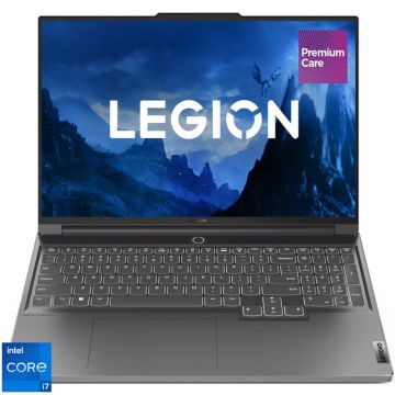 Laptop Lenovo Gaming 16'' Legion Slim 7 16IRH8, 3.2K IPS 165Hz G-Sync, Procesor Intel® Core™ i7-13700H (24M Cache, up to 5.00 GHz), 32GB DDR5, 1TB SSD, GeForce RTX 4060 8GB, No OS, Storm Grey, White Backlit, 3Yr Onsite Premium Care