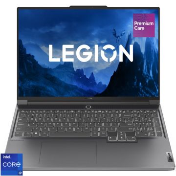 Laptop Lenovo Gaming 16'' Legion Slim 7 16IRH8, 3.2K IPS 165Hz G-Sync, Procesor Intel® Core™ i9-13900H (24M Cache, up to 5.40 GHz), 32GB DDR5, 1TB SSD, GeForce RTX 4070 8GB, No OS, Storm Grey, White Backlit, 3Yr Onsite Premium Care