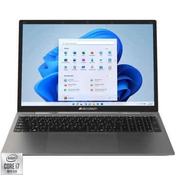 Laptop MicroTech 17.3'' Corebook Ultra, FHD, Procesor Intel® Core™ i7-1065G7 (8M Cache, up to 3.90 GHz), 16GB, 512GB SSD, Intel Iris Plus, Win 11 Pro + Liber OS, Grey