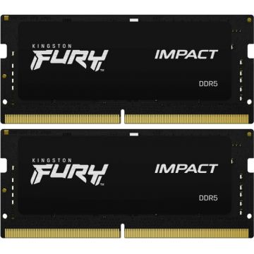 Memorie notebook Kingston FURY Impact, 32GB, DDR5, 4800MHz, CL38, 1.1v, Dual Channel Kit