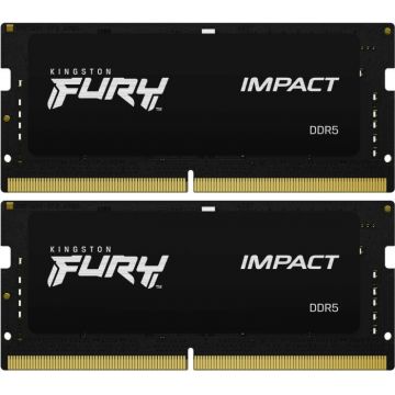 Memorie notebook Kingston FURY Impact, 32GB, DDR5, 4800MHz, CL38, 1.1v, Dual Channel Kit Memorie notebook Kingston FURY Impact, 32GB, DDR5, 4800MHz, CL38, 1.1v, Dual Channel Kit