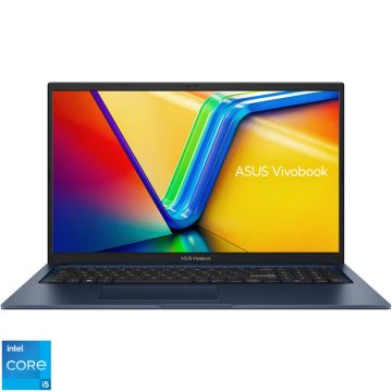 Laptop ASUS 17.3'' Vivobook 17 X1704VA, FHD, Procesor Intel® Core™ i5-1335U (12M Cache, up to 4.60 GHz), 16GB DDR4, 1TB SSD, Intel Iris Xe, No OS, Quiet Blue