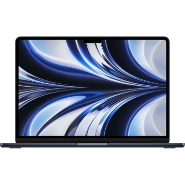 Apple Laptop MacBook Air 2022, 13.6 inch, Apple M2, 8Core CPU 8Core GPU, 8GB RAM, 256GB SSD, MacOS, Negru