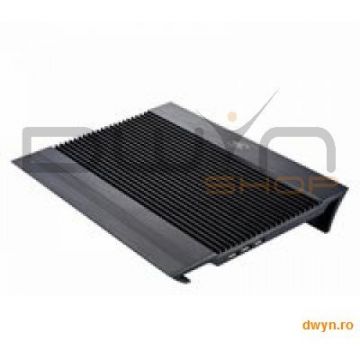 Deepcool Deepcool N8 Black, structura din aluminiu si plastic, dimensiune notebook: 17 (maxim), dual 140mm f