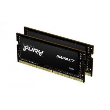 Kingston Kit memorie SO-DIMM Kingston FURY Impact, 16GB, DDR4-2666, CL15, Dual Channel