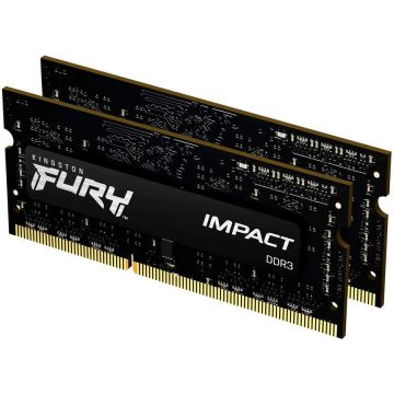 Kingston Memorie Laptop Kingston Fury Impact, 16GB DDR3, 1866MHz CL11, Dual Channel Kit