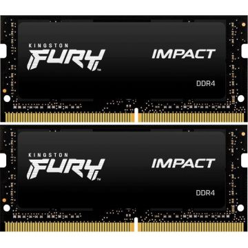 Kingston Memorie notebook Kingston FURY Impact, 32GB, DDR4, 2666MHz, CL16, 1.2v, Dual Channel Kit