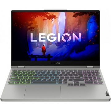 Lenovo Laptop Lenovo Gaming 15.6'' Legion 5 15ARH7H, FHD IPS 144Hz, Procesor AMD Ryzen™ 7 6800H (16M Cache, up to 4.7 GHz), 16GB DDR5, 512GB SSD, GeForce RTX 3060 6GB, No OS, Cloud Grey