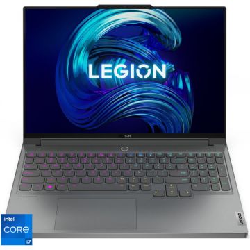 Lenovo Laptop Lenovo Gaming 16'' Legion 7 16IAX7, WQXGA IPS 165Hz G-Sync, Procesor Intel® Core™ i7-12800HX (25M Cache, up to 4.80 GHz), 16GB DDR5, 1TB SSD, GeForce RTX 3070 Ti 8GB, No OS, Storm Grey