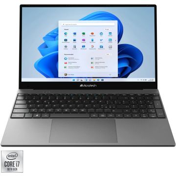 MICROTECH Laptop Microtech CoreBook CB15B1TBW2LE, Intel Core Intel Core i7-1065G7, 15.6 inch FHD, 16GB RAM, 1TB SSD, Intel Iris Plus Graphics, Windows 11 Pro, Gri