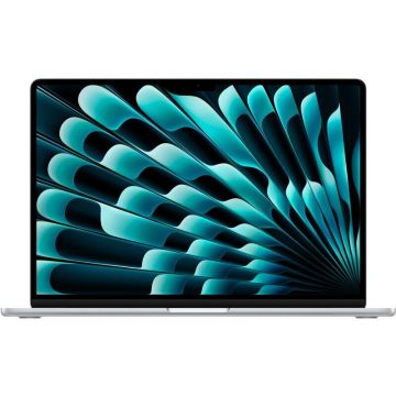 Apple Laptop Apple MacBook Air 15 cu procesor Apple M2, 8 nuclee CPU si 10 nuclee GPU, 8GB, 512GB SSD, Silver, INT KB