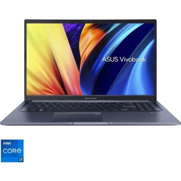 Asus Laptop ASUS Vivobook 15 X1502ZA, 15.6 inch FHD, Intel Core i7-12700H, 16GB RAM, 512GB SSD, Intel Iris Xe, No OS, Albastru