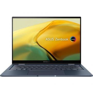 Asus Laptop Asus Zenbook 14 Flip OLED UP3404VA, Intel Core i7-1360P, 14 inch 2.8K Touch, 16GB RAM, 1TB SSD, Windows 11 Pro, Albastru