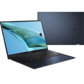 Asus Laptop ASUS ZenBook Flip, 13.3 inch 2.8K Touch, Intel Core i7-1260P, 16GB RAM, 1TB SSD, Windows 11 Home, Albastru