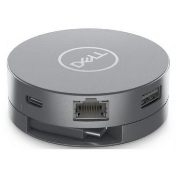 Dell Hub Dell 6 in 1, USB, HDMI, DisplayPort, RJ45, Gri