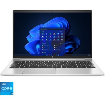 HP Laptop HP 15.6'' ProBook 450 G9, FHD IPS, Procesor Intel® Core™ i5-1235U (12M Cache, up to 4.40 GHz, with IPU), 16GB DDR4, 512GB SSD, Intel Iris Xe, Windows 11 Pro, Silver