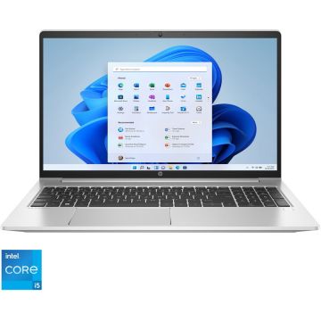 HP Laptop HP ProBook 450 G9 cu procesor Intel® Core™ i5-1235U pana la 4.40 GHz, 15.6'', Full HD IPS, 16GB DDR4, 1TB SSD, GeForce MX570 2GB, Windows 11 Pro, Silver