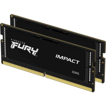 Kingston Kit Memorie SO-DIMM Kingston Fury Impact, 64GB, DDR5-5600MHz, CL40, Dual Channel