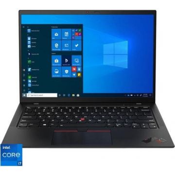 Lenovo Laptop Lenovo ThinkPad X1 Carbon, 14 inch WUXGA, Intel Core i7-1255U, 16GB RAM, 512GB SSD, Intel Iris Xe Graphics, Windows 11 Pro, Negru Lenovo Laptop Lenovo ThinkPad X1 Carbon, 14 inch WUXGA, Intel Core i7-1255U, 16GB RAM, 512GB SSD, Intel Iris Xe Graphics, Windows 11 Pro, Negru