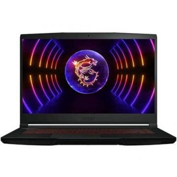 MSI Laptop Gaming MSI Thin GF63 12VE, 15.6 inch FHD, Intel Core i5-12450H, 16GB RAM, 1TB SSD, nVidia GeForce RTX 4050 6GB, Free DOS, Negru