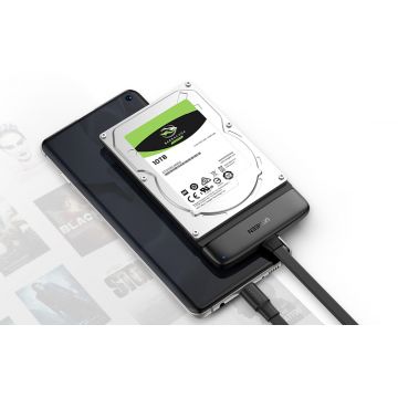 Adaptor HDD si SSD UGREEN CM308 USB-C 3.0 la 2.5-Inch SATA, 5Gbps, 50cm, Negru