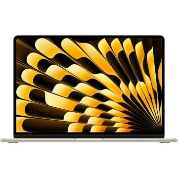 Apple Laptop Apple MacBook Air 15 cu procesor Apple M2, 8 nuclee CPU si 10 nuclee GPU, 8GB, 512GB SSD, Starlight, RO KB