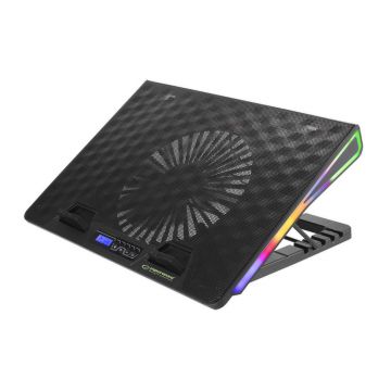 Cooler laptop Esperanza Buran, 1 ventilator, 6 viteze, USB, 600-800 rpm, 1,25 W, 21 dBA, 40 x 28,8 x 3,6cm, negru