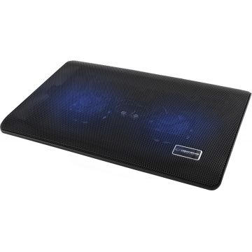 Cooler laptop Esperanza Chinook, 2 ventilatoare, USB, 3000 rpm, 1,25 W, 21 dBA, 35 x 25 x 20 cm, negru