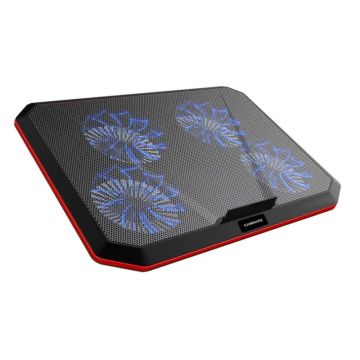 Cooler laptop Havit HV-F2069, compatibil pana la 17 inch, numar ventilatoare: 4, 1.200 rpm, USB, iluminare LED albastru, portabil, negru