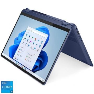 Laptop 2in1 Lenovo IdeaPad Flex 5 14IRU8, Procesor Intel® Core™ i5-1335U pana la 4.60 GHz, 14inch, WUXGA, OLED, Touch, 16GB, 512GB SSD, Intel® Iris® Xe Graphics, Windows 11 Home, Albastru Laptop 2in1 Lenovo IdeaPad Flex 5 14IRU8, Procesor Intel® Core™ i5-1335U pana la 4.60 GHz, 14inch, WUXGA, OLED, Touch, 16GB, 512GB SSD, Intel® Iris® Xe Graphics, Windows 11 Home, Albastru