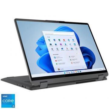 Laptop 2in1 Lenovo IdeaPad Flex 5 16IAU7, Procesor Intel® Core™ i5-1235U pana la 4.40 GHz, 16inch, WUXGA, IPS, Touch, 16GB, 512GB SSD, Intel® Iris® Xe Graphics, Windows 11 Home, Gri