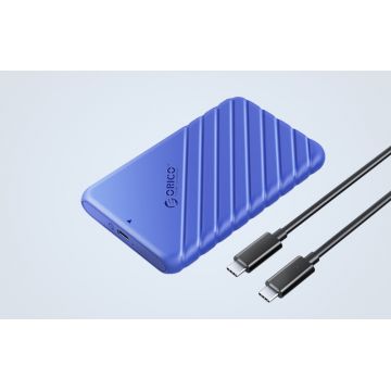 Rack extern HDD si SSD 2.5 inch Orico, 6Gbps, 4TB, USB type C 3.1 Gen1, SATA, cablu inclus, Albastru