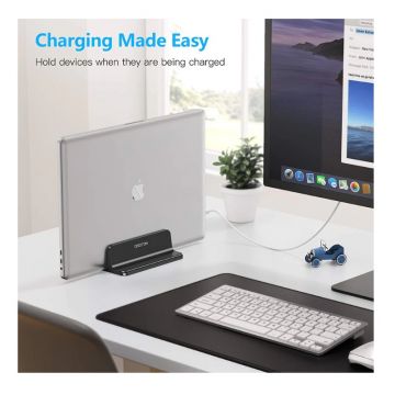 Stand universal laptop Omoton LD01, aluminiu, latime ajustabila 14-69mm, Negru