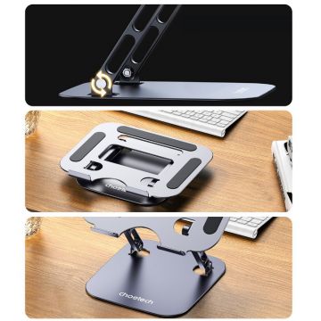 Stand universal laptop/tableta Choetech, reglabil pe intaltime, compatibil cu 7-13 inch, Gri