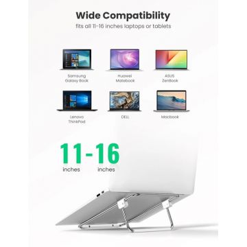 Stand universal laptop UGREEN LP230, ajustabil, aluminiu, Silver