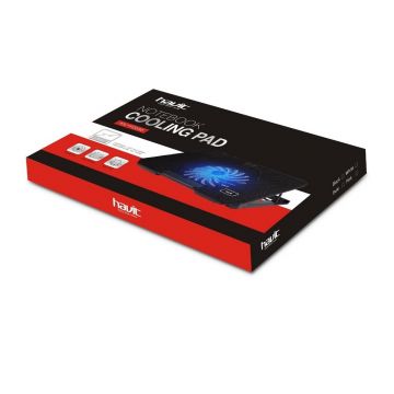 Suport cooler laptop F2030 Havit GAMENOTE compatibil pana la 17 inch, iluminat LED, reglabil pe inaltime, 1 ventilator, Negru
