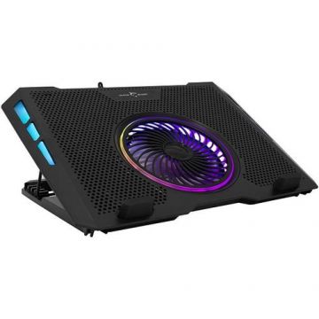 Cooler-Stand laptop White Shark GCP-13 AURORA, 5 ventilatoare RGB