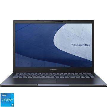 Laptop ASUS 15.6'' ExpertBook B2 B2502CBA, FHD, Procesor Intel® Core™ i5-1240P (12M Cache, up to 4.40 GHz), 16GB DDR4, 512GB SSD, Intel Iris Xe, No OS, Star Black