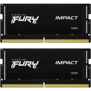 Memorii laptop Kingston FURY Impact, 32GB(2xx16GB), DDR5, 5600MHz, CL40, 1.1v, Dual Channel Kit